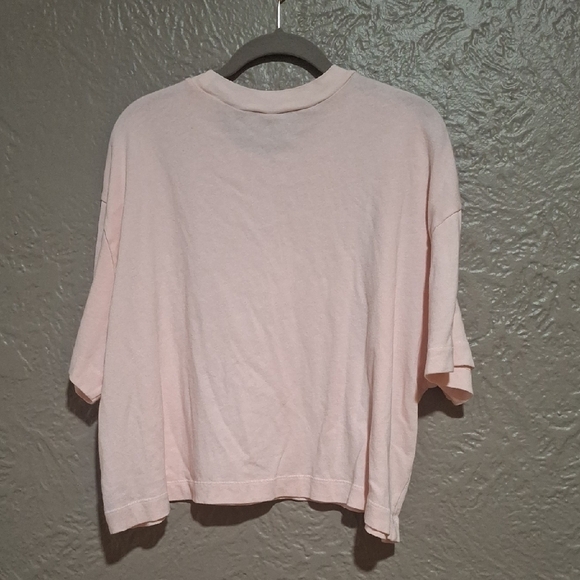 GAP Women's Light Pink Tee with White Stripes Size XL - Picture 5 of 8